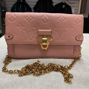 Louis Vuitton Vavin Pink Empreinte Leather Wallet on Chain Bag